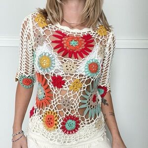 Colorful crochet top